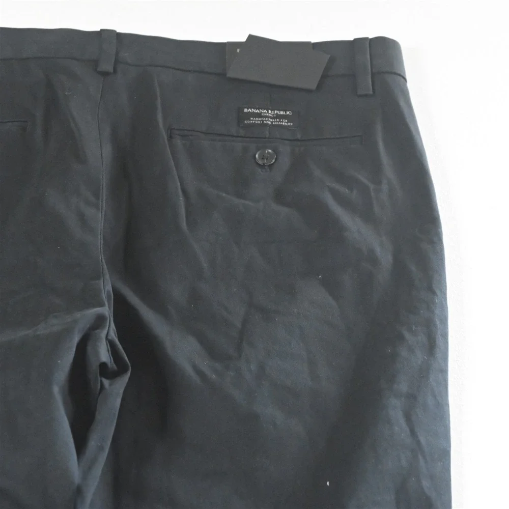 NEW Banana Republic 36x32 Black Fulton Skinny‎ Rapid Movement Chino Mens Pants
